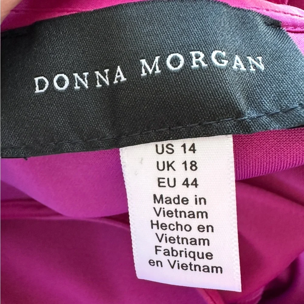 NWT Donna Morgan cut-out‎ back Shift Dress magenta pink size 14 long sleeve mini - Picture 4 of 5